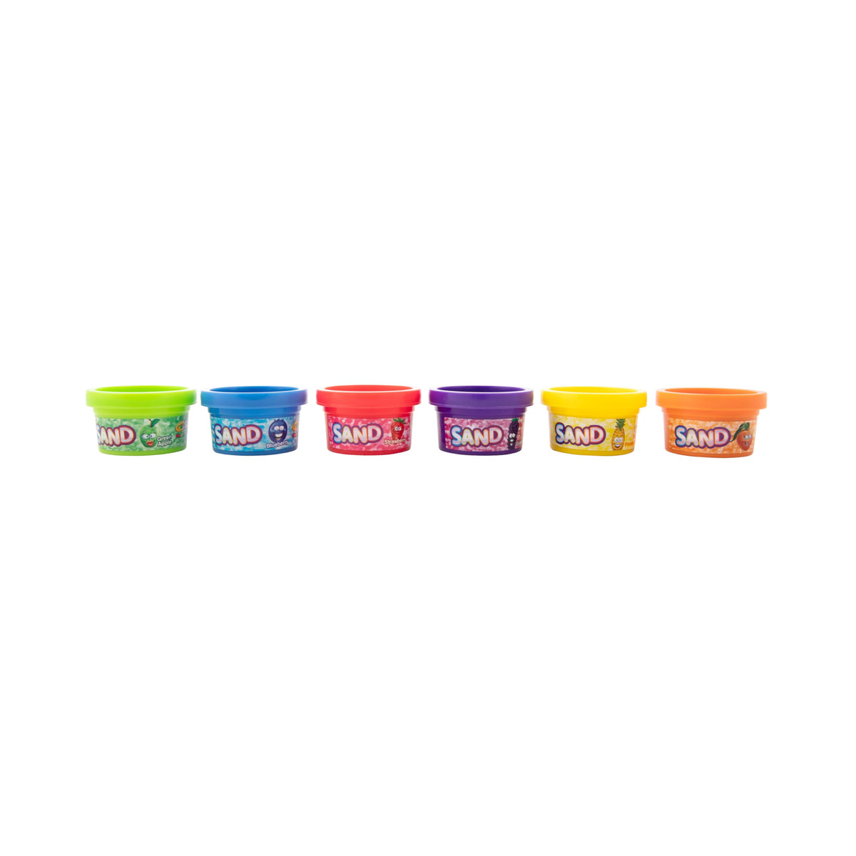 Crayola Silly Scents sand tub closeup showing vivid colors and scent