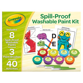 Crayola Spill Proof Paint Set removable spill-proof trays for clean sessions.