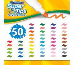 Crayola Super Tips feature durable tips for thick or thin lines during doodling.