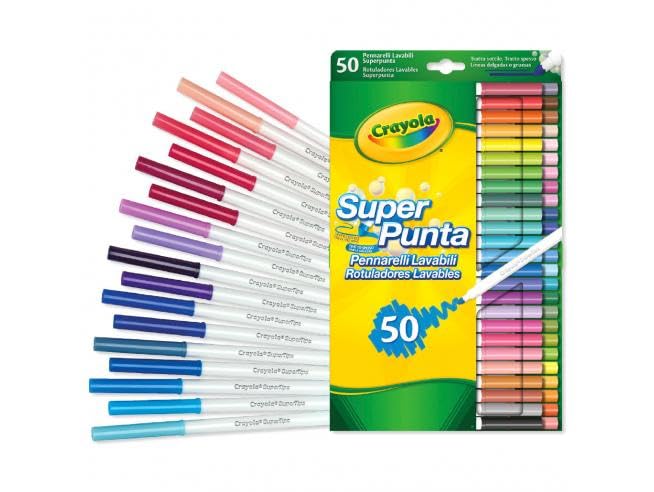 Crayola markers come with a portable clear pouch for organized travel and storage.