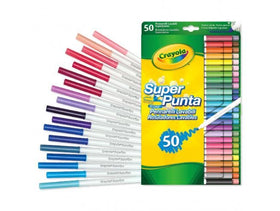 Crayola markers come with a portable clear pouch for organized travel and storage.