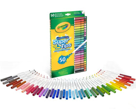 Crayola Super Tips markers are washable, making cleanup quick and simple after crafting.
