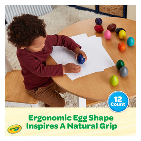 Bright colors in toddler-friendly form support early art exploration.