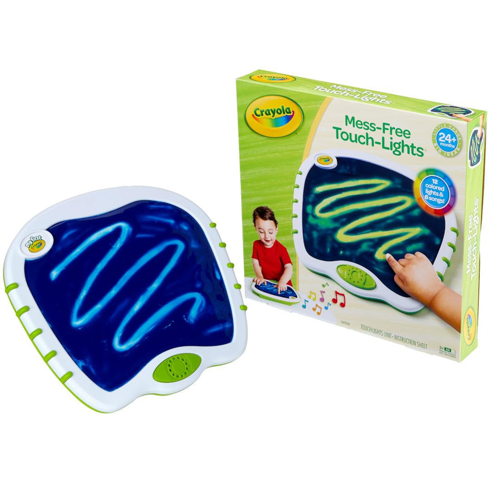 Crayola Toddler Touch Lights Doodle Board front view, travel-ready mess-free art.