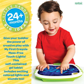 Crayola Toddler Touch Lights Doodle Board lights up during drawing.