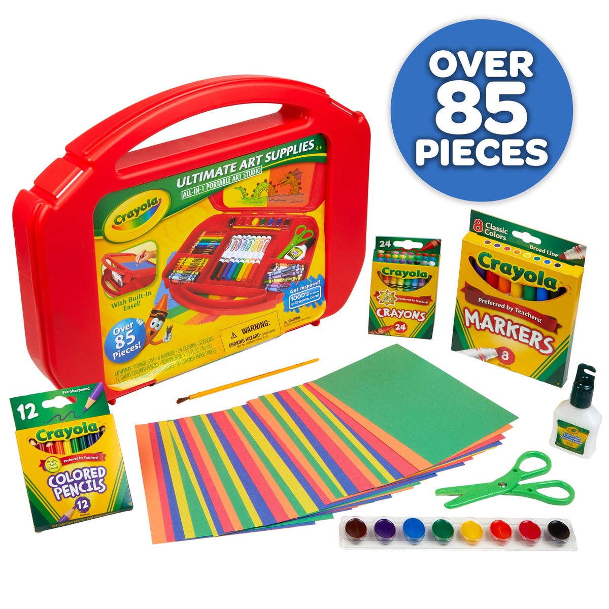 Crayola Ultimate Art Case with easel setup enabling a portable at home studio