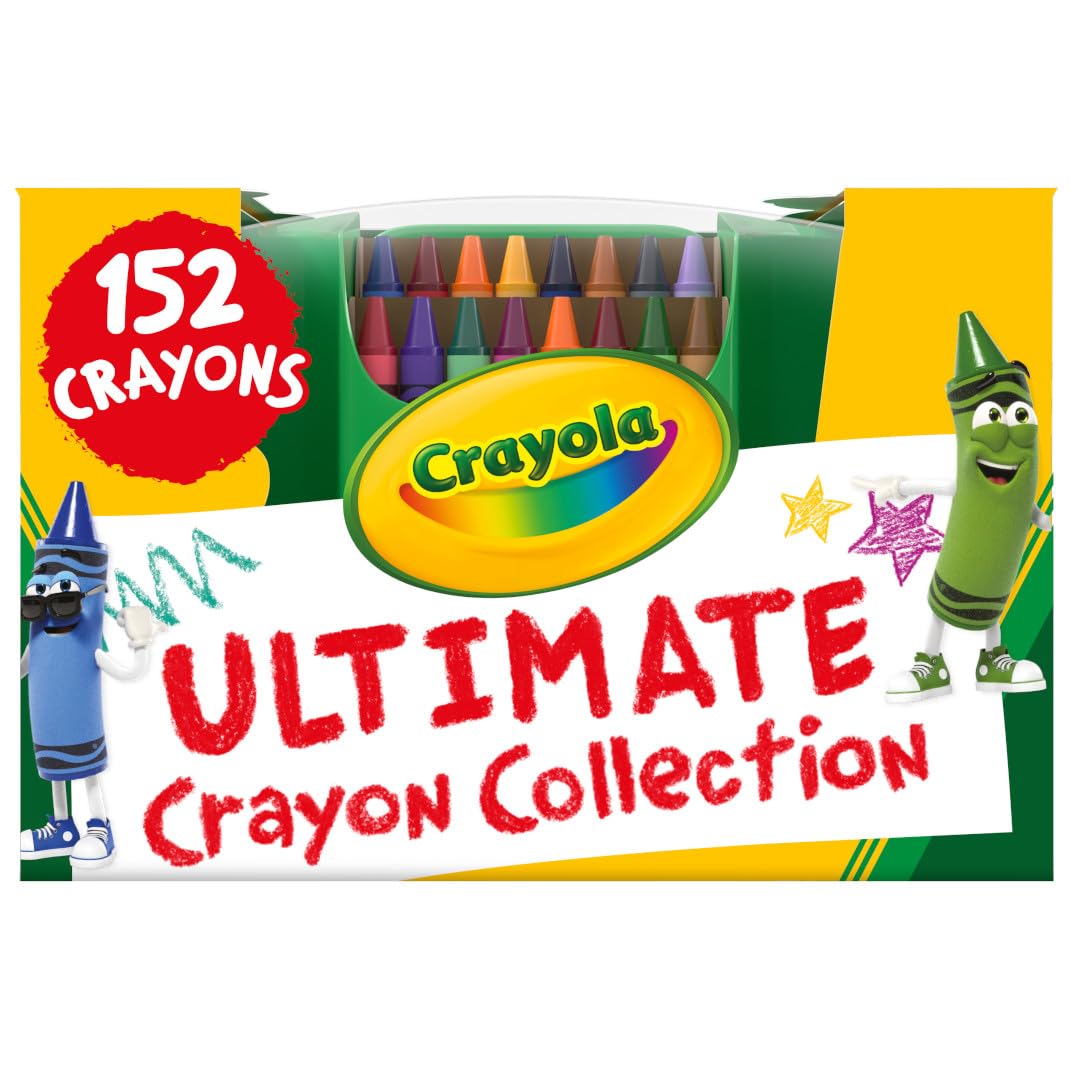 Crayola Ultimate Crayon Box Collection 152ct front view for easy color access.