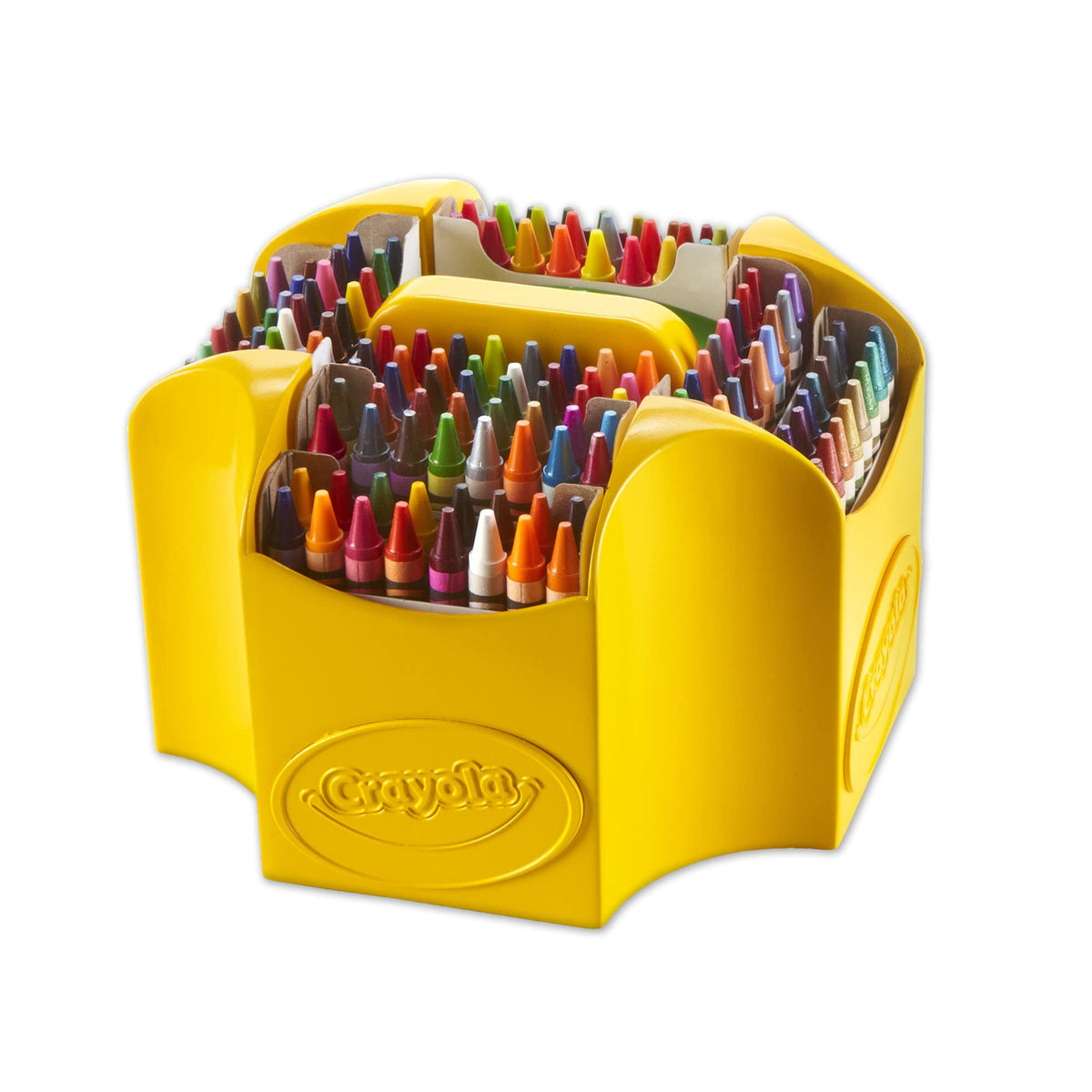 Crayola Ultimate Crayon Caddy open compartments for easy color selection.
