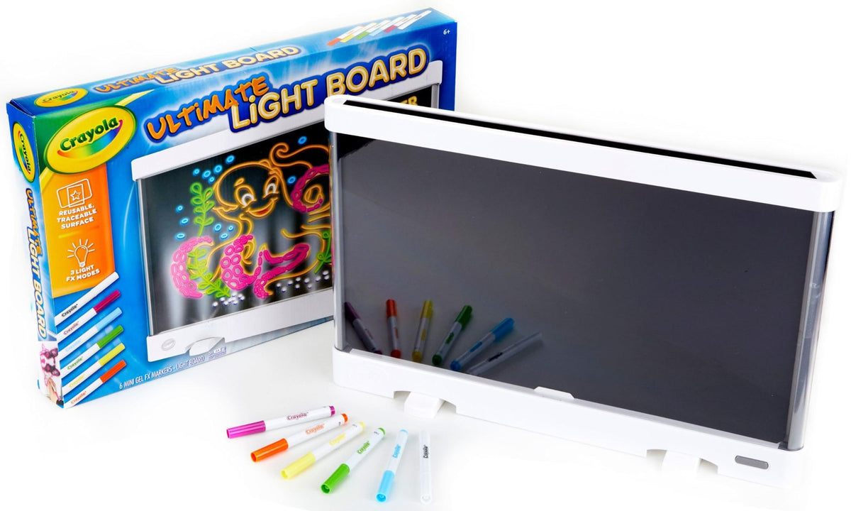 Crayola Ultimate Light Board glowing LED drawing board for kids' doodling