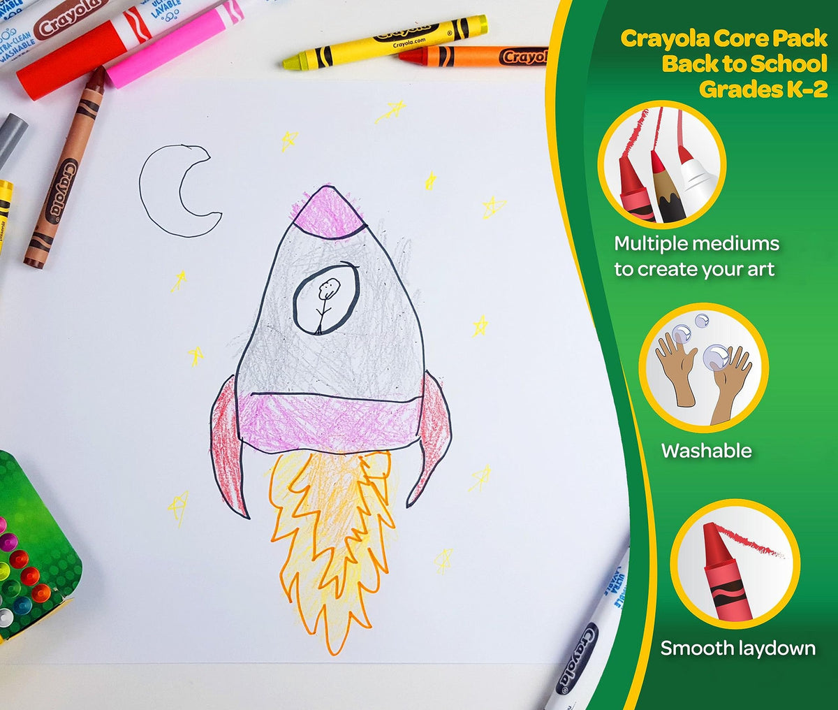 Crayola Ultra Clean markers fine line for precise detail projects.