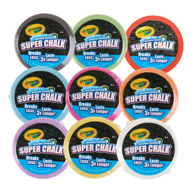 Washable Crayola chalk is non-toxic and safe for outdoor play with kids 4+.