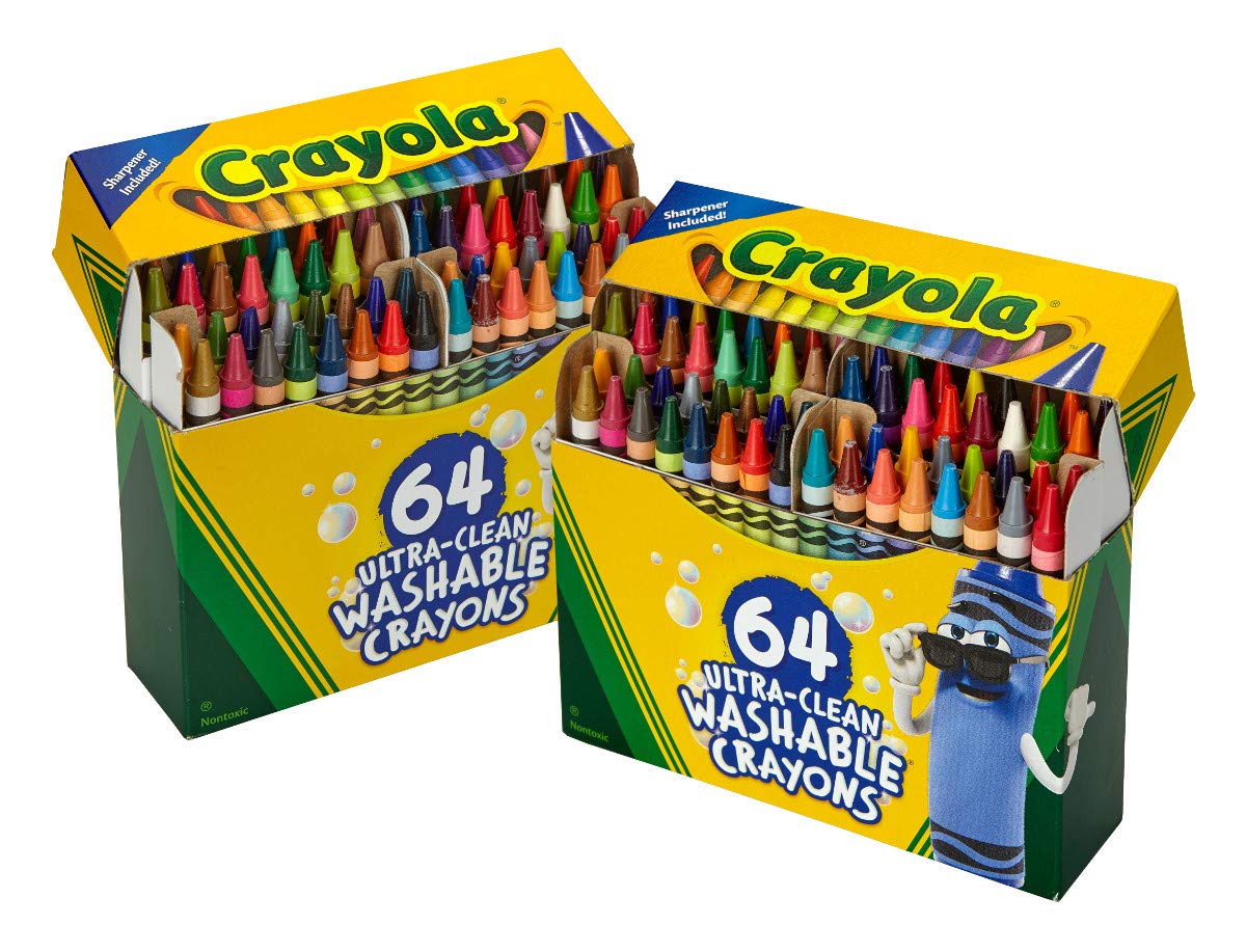 Crayola Washable Crayons wash off skin and fabrics, simplifying cleanup.