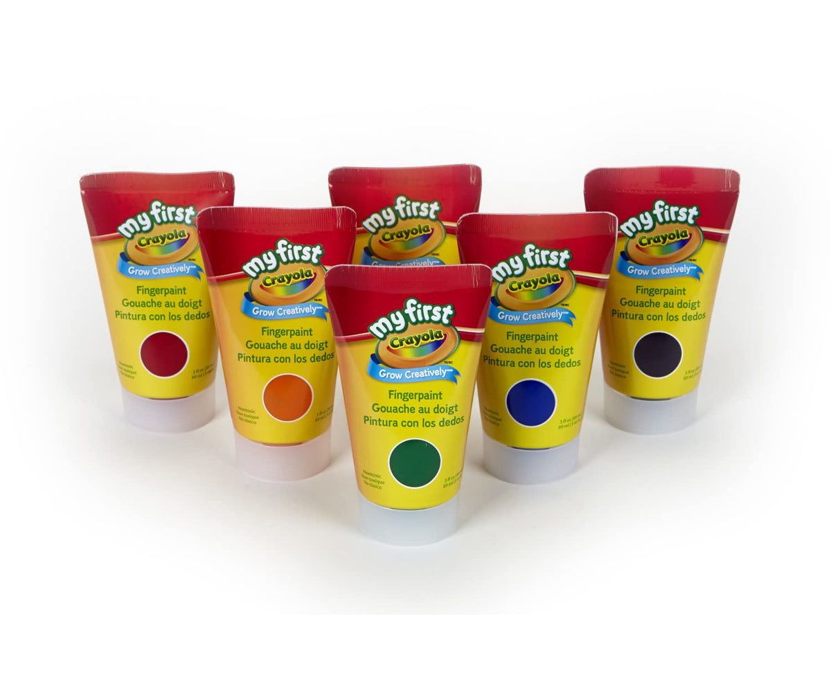 Crayola Washable Finger Paints orange bottle encourages colorful, mess-free family crafting