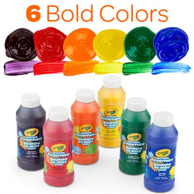 Crayola Washable Finger Paints 6ct yellow bottle for bright home crafts.