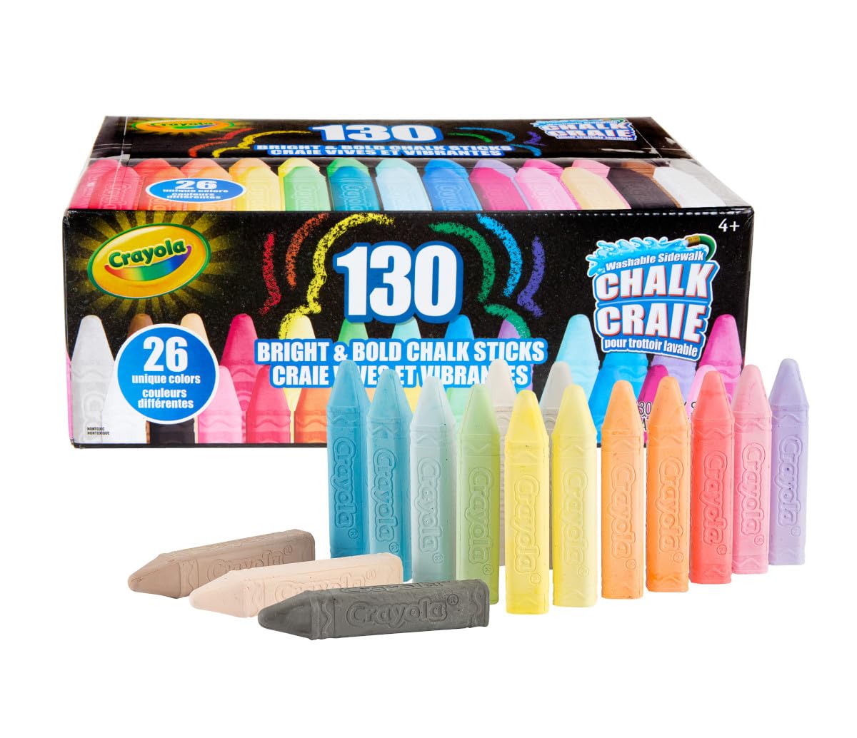 Crayola 130ct washable outdoor sidewalk chalk set for vibrant outdoor art