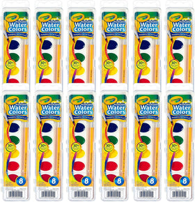 Crayola Washable Watercolor Paint Sets 12ct packaging offers easy bulk classroom organization.