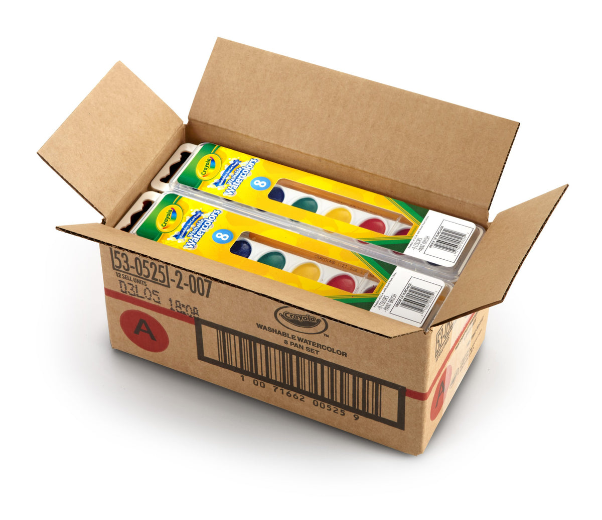 Crayola watercolor pans with eight colors for classroom crafts and home projects