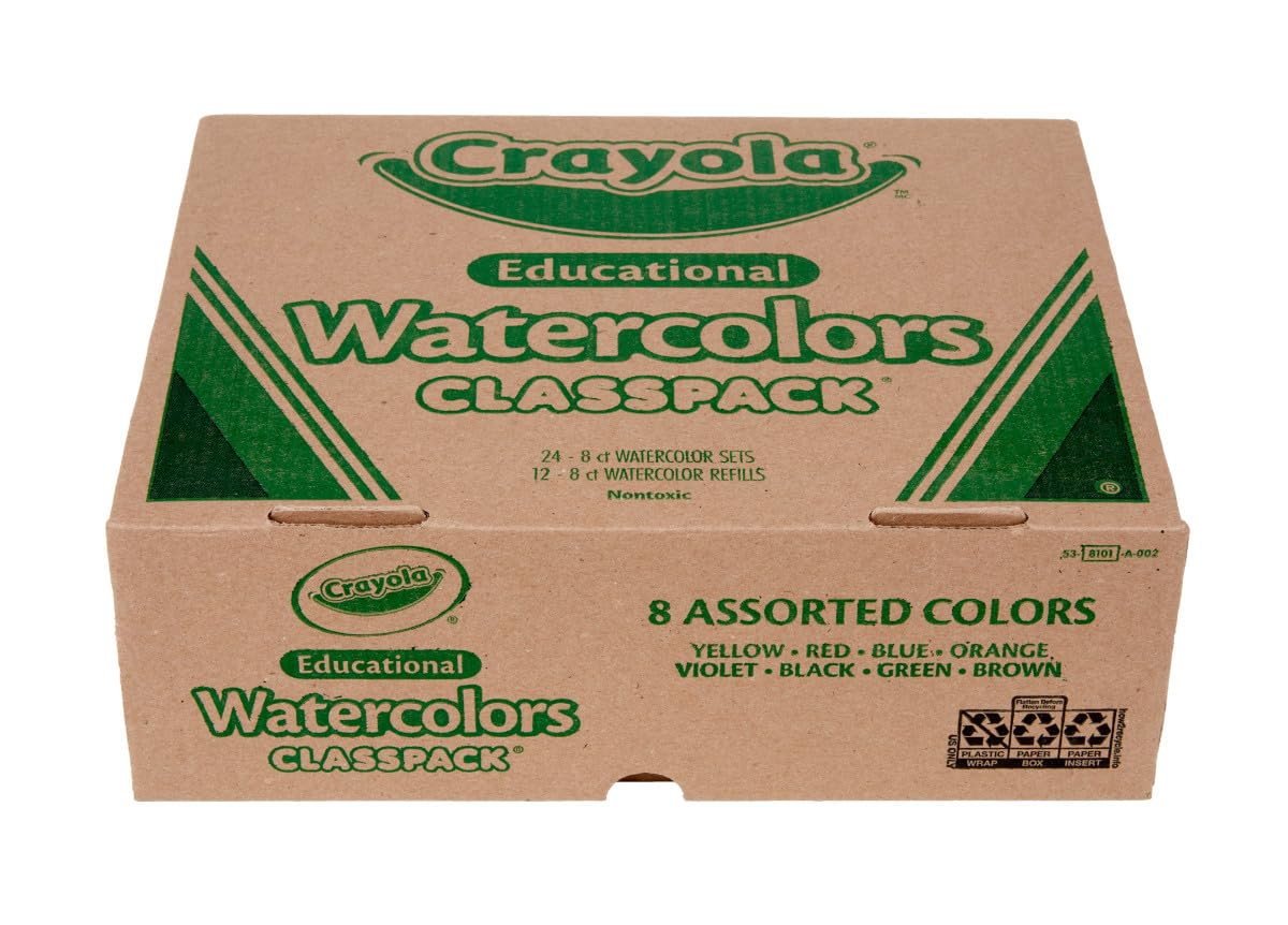 Crayola Watercolors Classpack non-toxic label ensures safe use by kids.