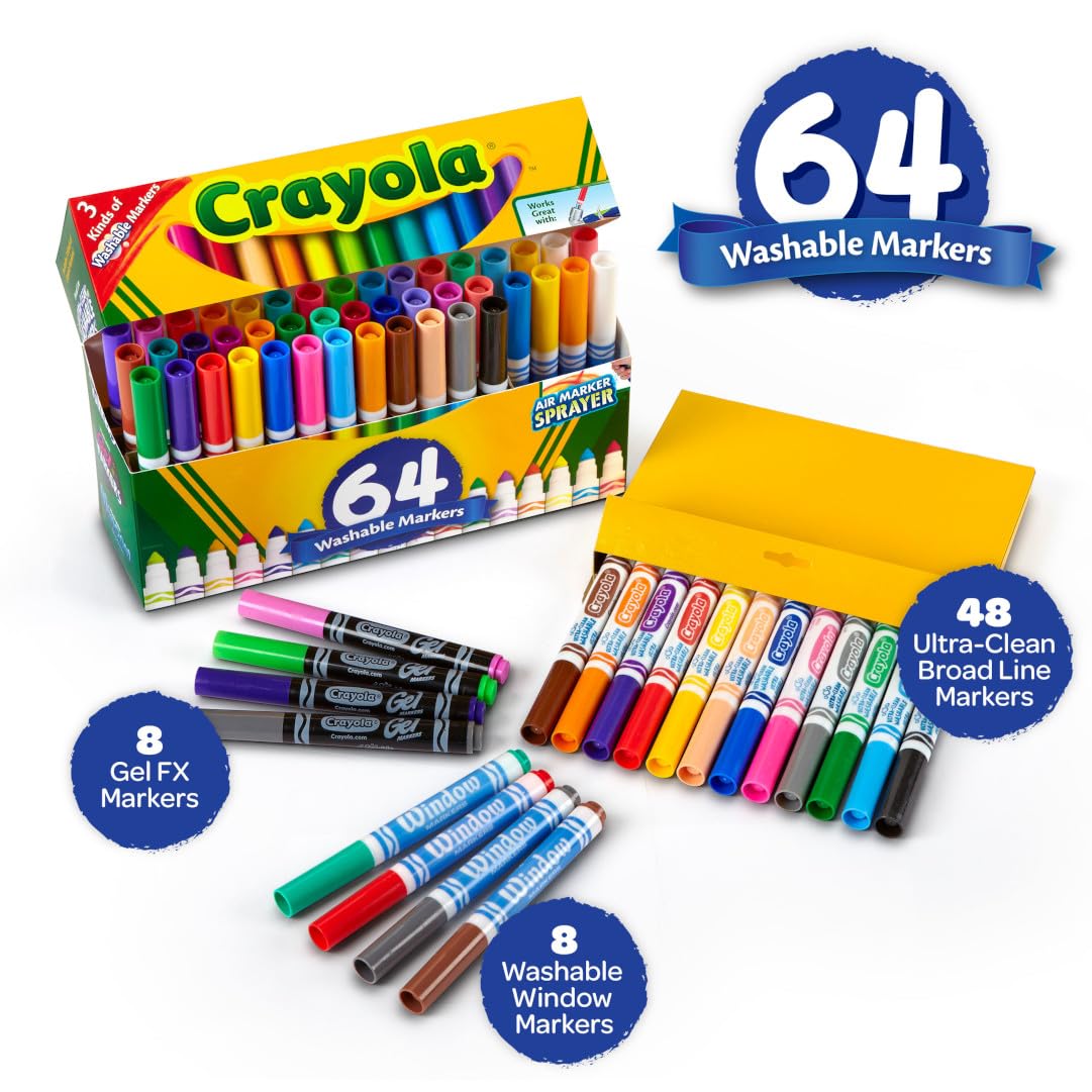 Crayola Window Markers decorate glass and mirrors with colorful designs