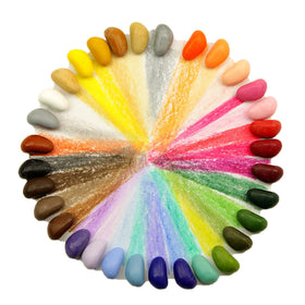 Crayon Rocks color swatches demo highlights vibrant hues for learning color concepts.