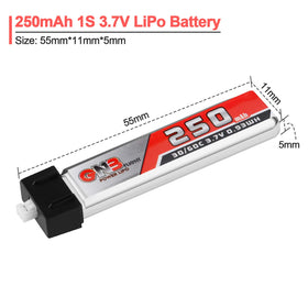 Crazepony 1S battery per-unit weight of 6.68 g for balanced flights