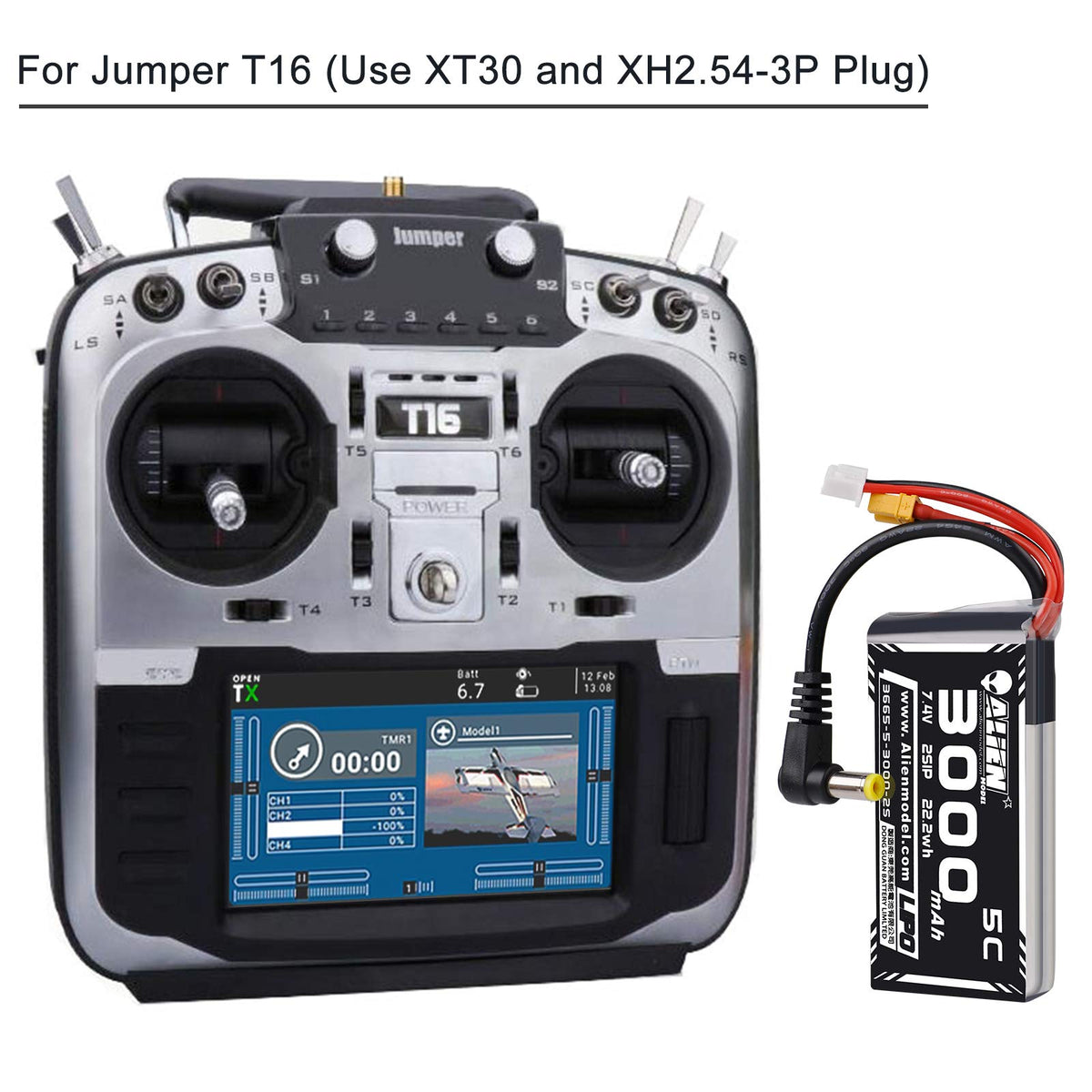 Crazepony 110g weight 2S LiPo battery, side view highlighting compact design