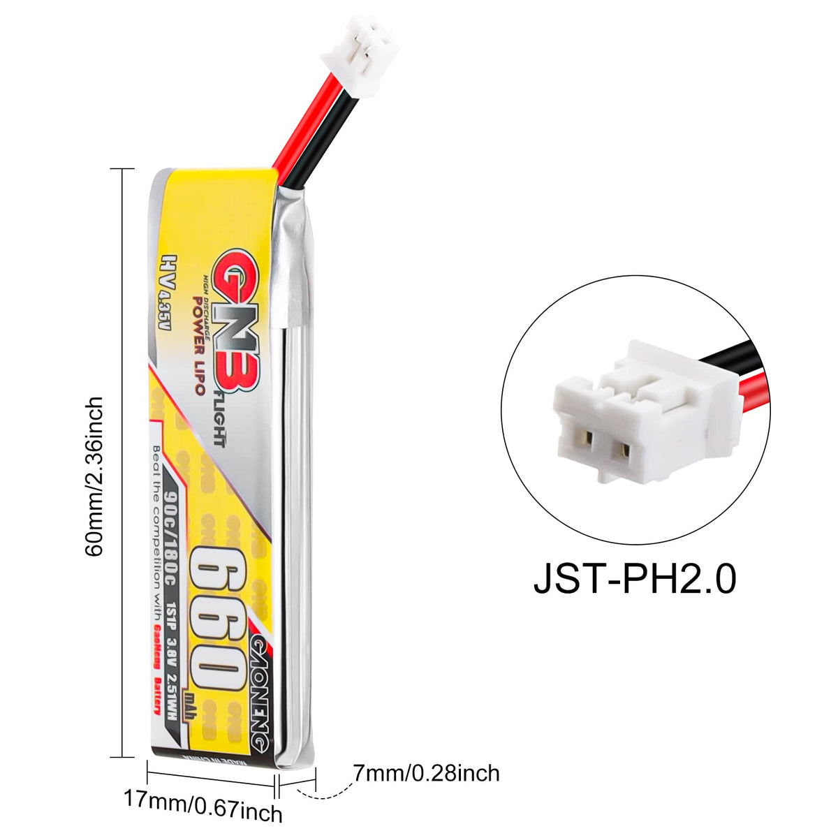 Crazepony high C-rate 90C/180C burst delivers strong power.