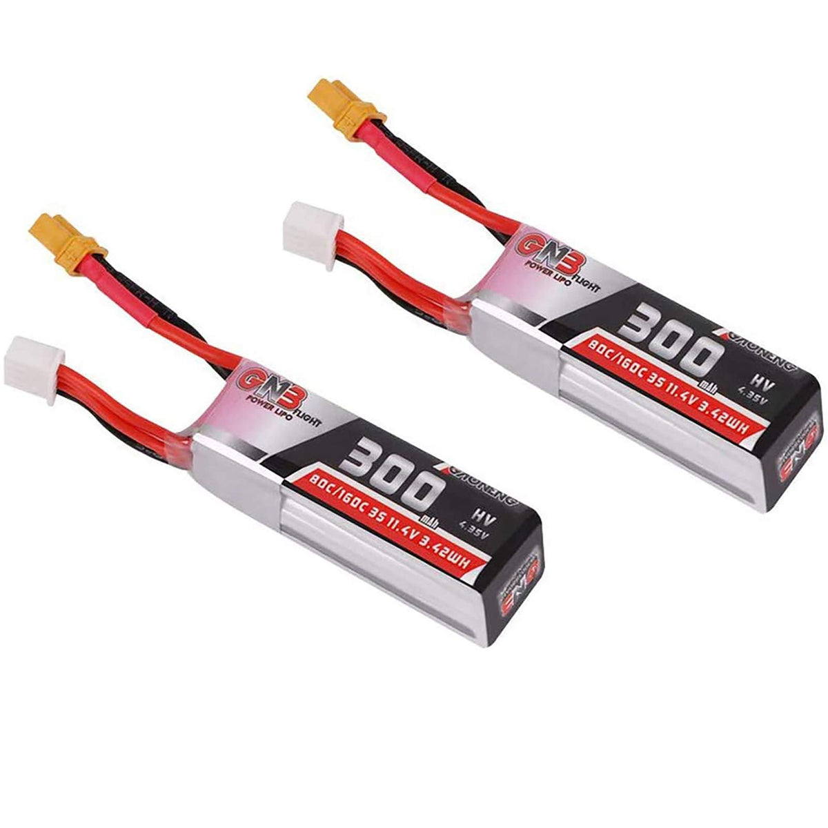 Crazepony GAONENG 300mAh 3S battery top view boosts FPV endurance