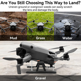 Craznick DJI Mini 5 Pro foldable landing gear keeps the drone elevated on uneven surfaces.
