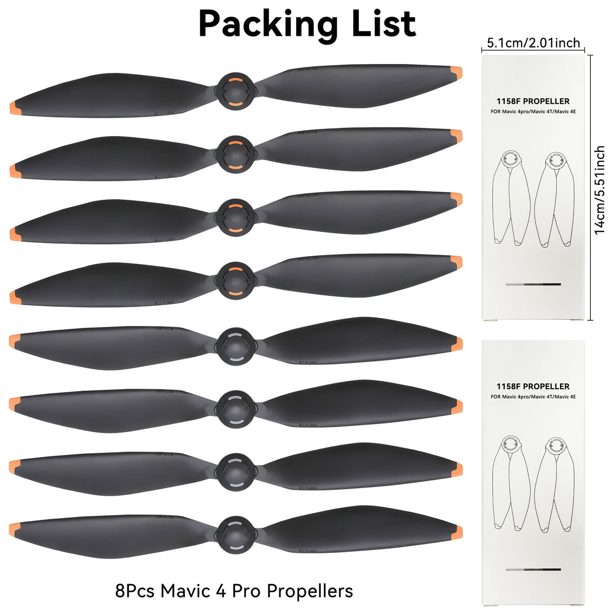 Craznick Mavic 4 Pro propeller blade kit for DJI drone upgrades.