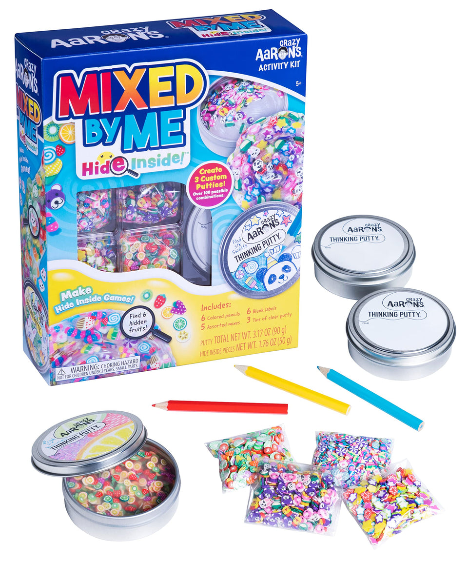 Crazy Aaron's Hide Inside kit: clear Thinking Putty pour for creative play.
