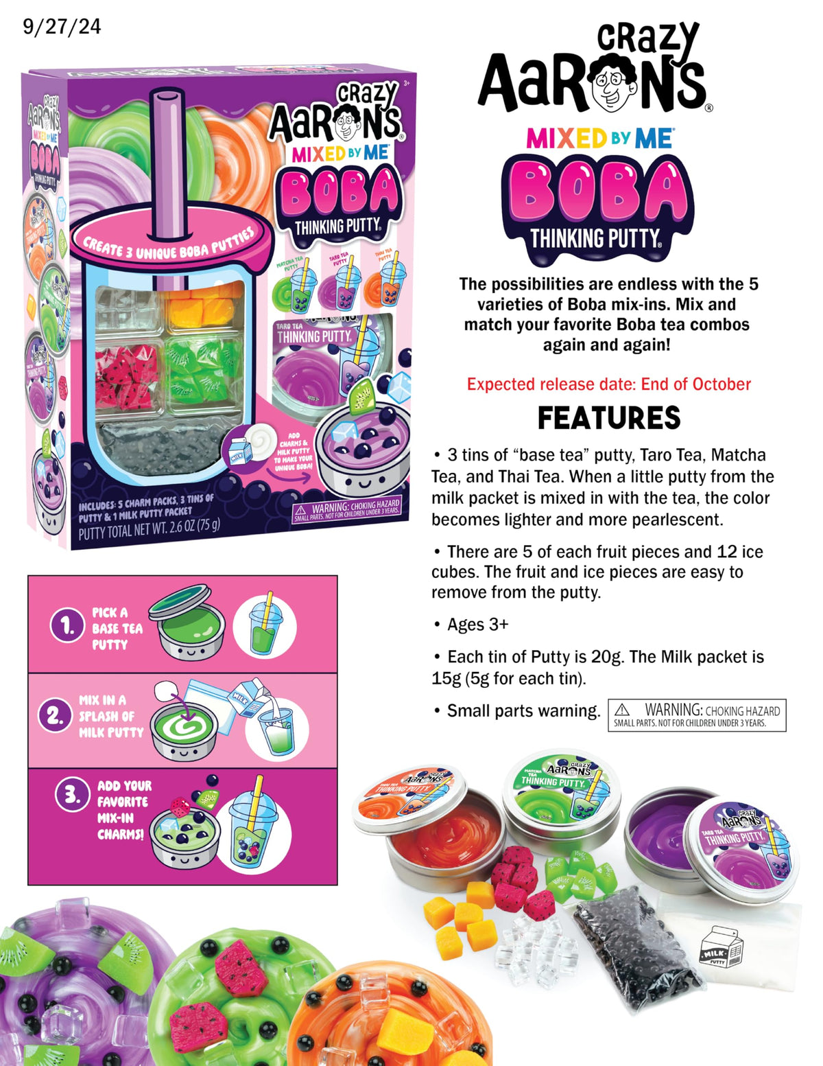 Crazy Aaron's Mixed by Me five charm packs for customizable putty charms.