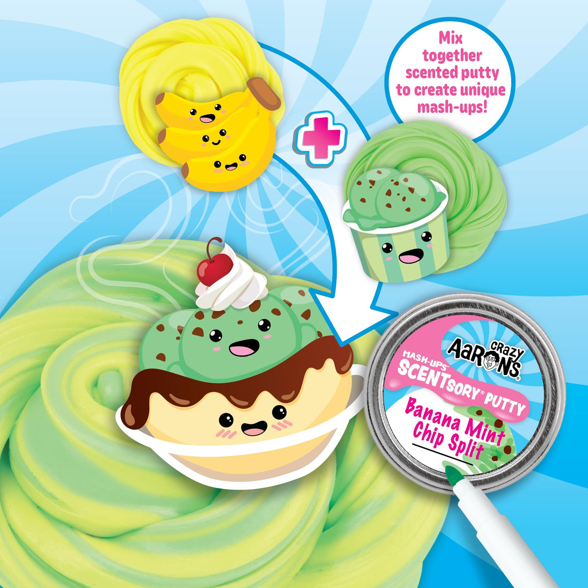 Crazy Aaron's SCENTsory Putty Mashups Cinnamon Bun scent for cozy exploration.