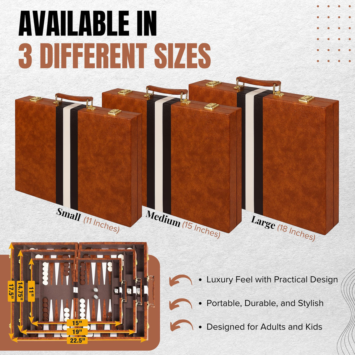 Crazy Games metal clasps secure the set for travel and storage