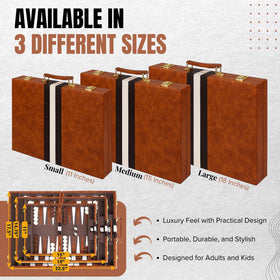 Crazy Games metal clasps secure the set for travel and storage
