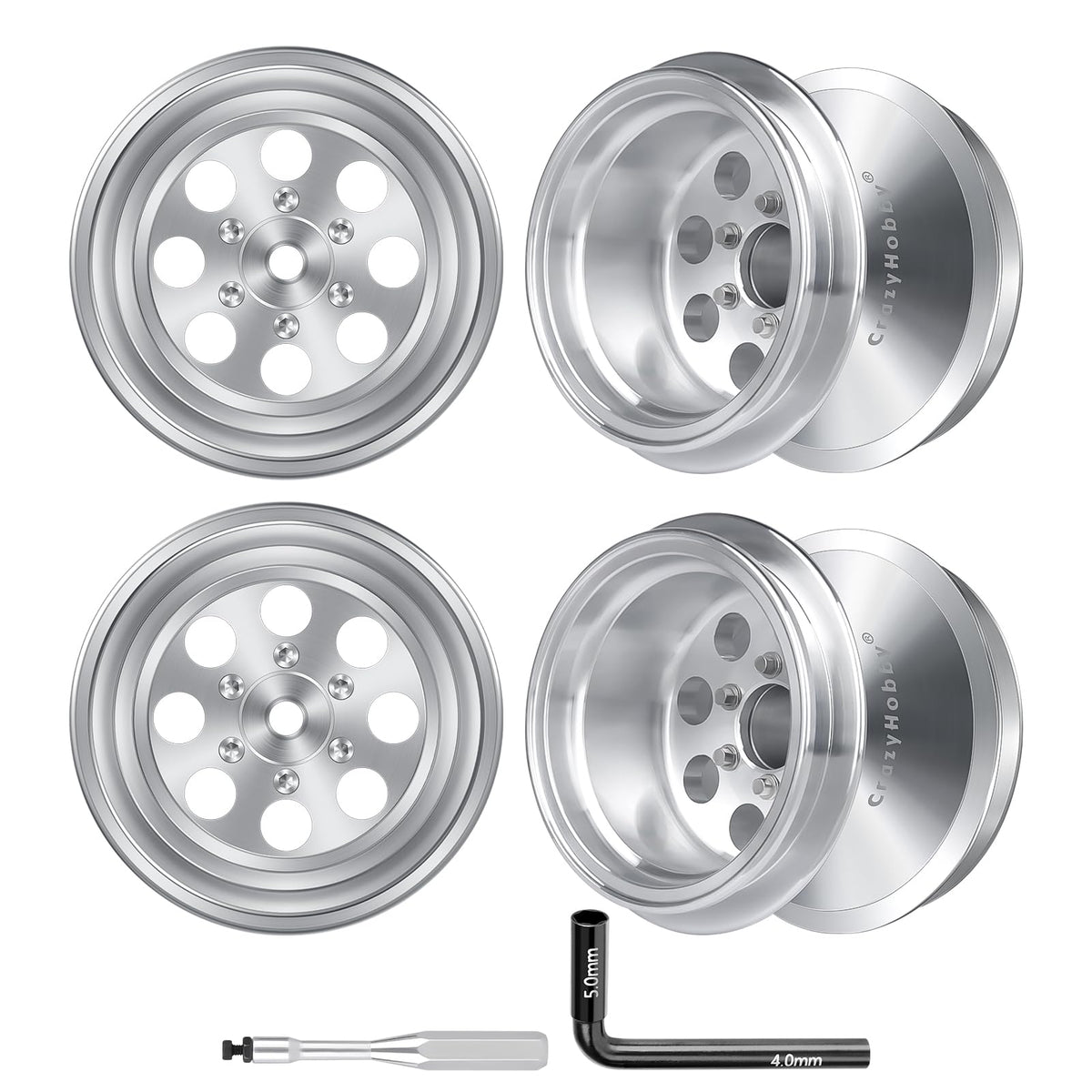 CrazyHobby silver finish wheel enhances look while keeping balanced stability