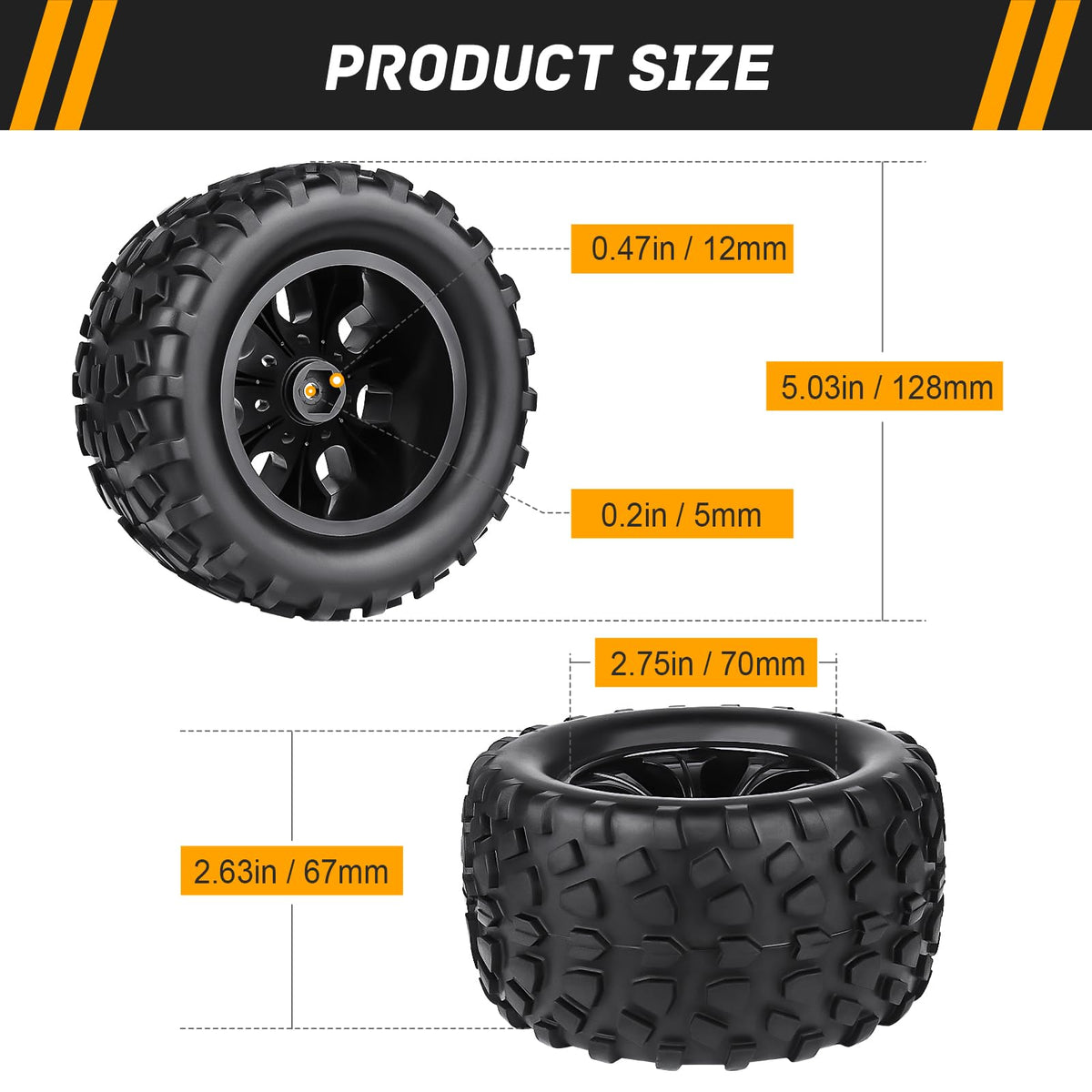 CrazyHobby wheel wrench and locknuts for secure, simple assembly.