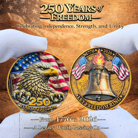 Cre8Mint Liberty Bell coin: timeless symbol of independence with antique finish
