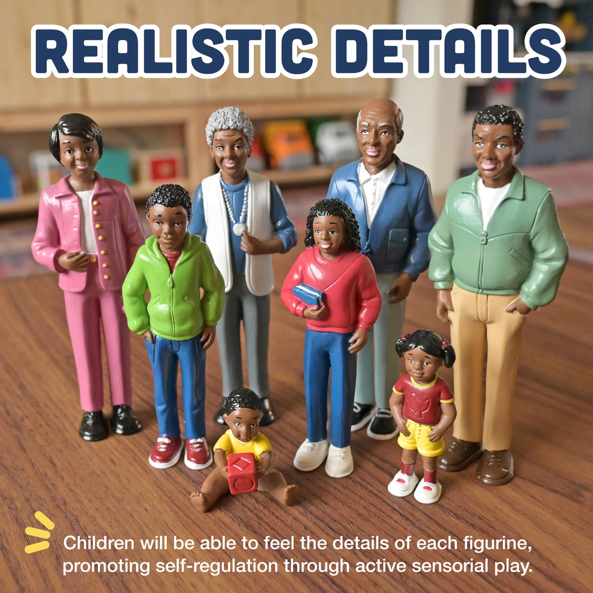 Cre8tive Minds African American family doll set father figure for everyday scenarios