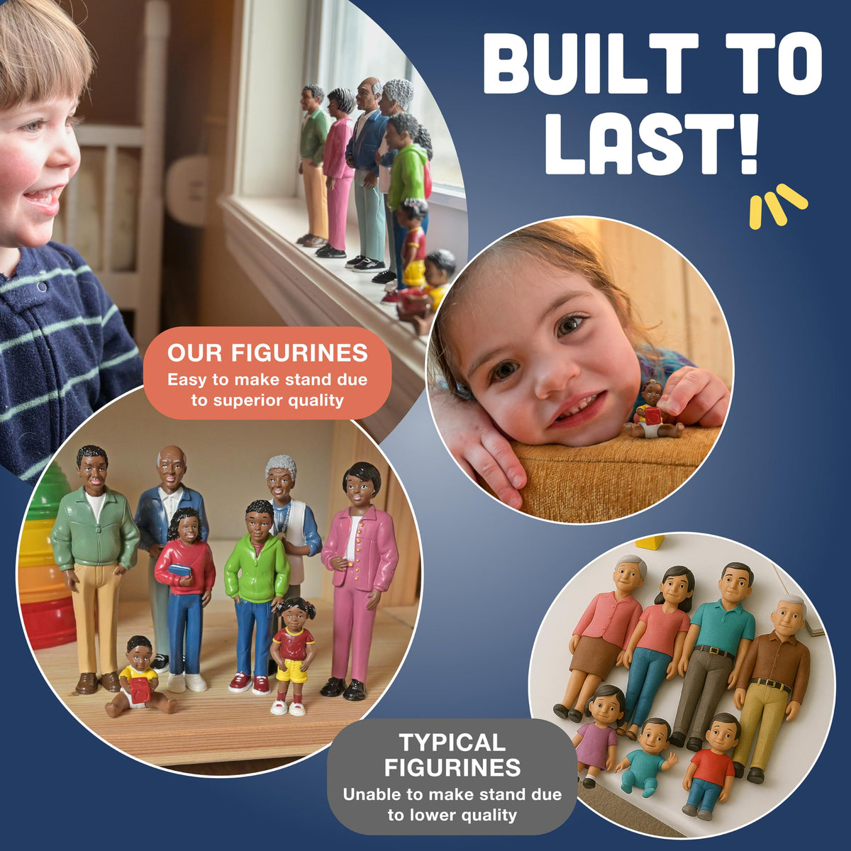 Cre8tive Minds African American family doll set grandfather figure for generational role-play