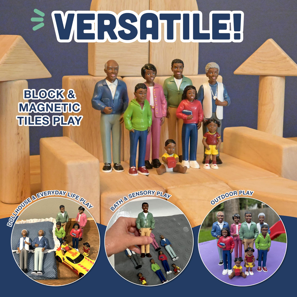Cre8tive Minds African American family doll set teen figure for diverse scenarios