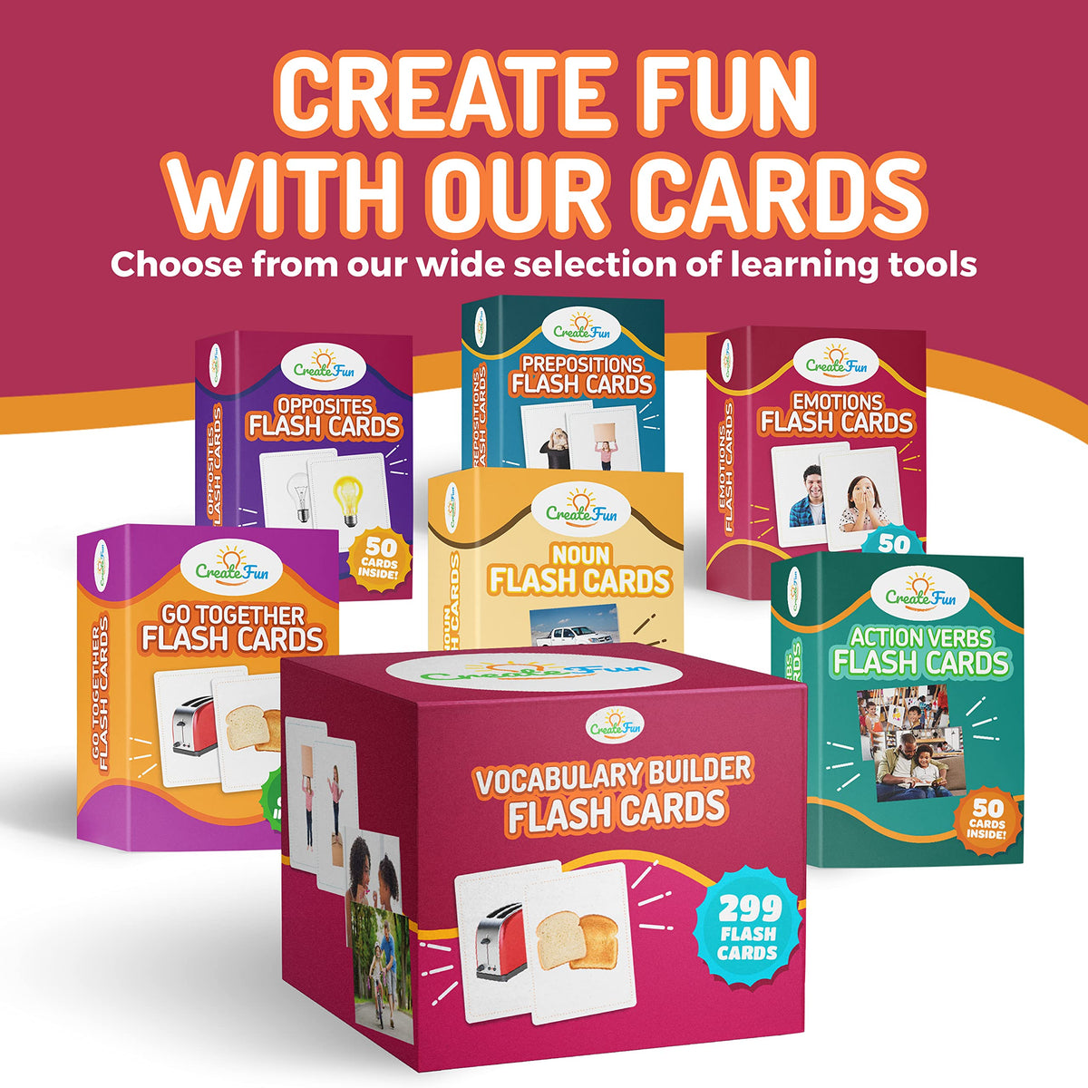 CreateFun 299 Vocabulary classroom activities cards encourage interactive learning sessions.