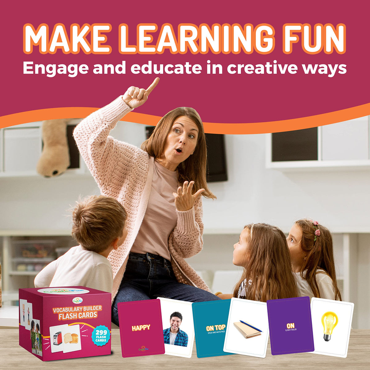 CreateFun 299 Vocabulary education photos cards for home or classroom practice.