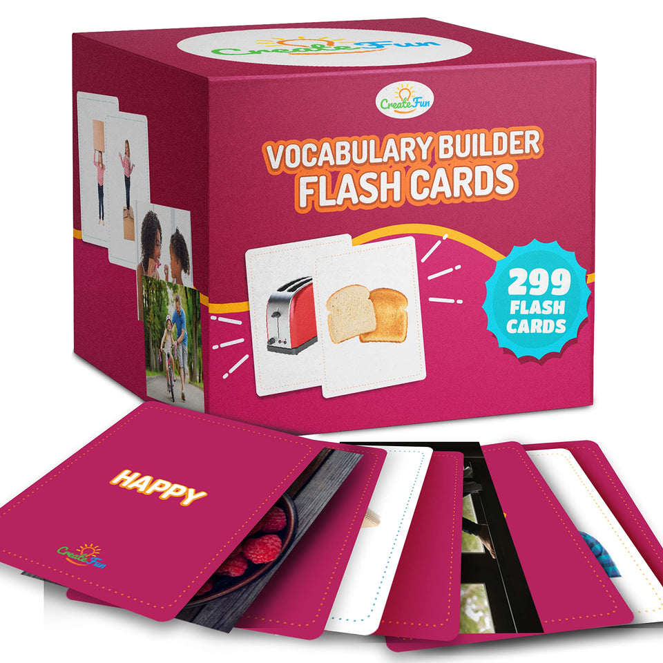 CreateFun 299 Vocabulary emotions cards offer engaging emotion practice for vocabulary building.