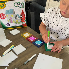 CreateOn Crayola Doodle Magnetic Tiles vibrant patterns encourage imaginative building