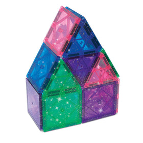 CreateOn Crayola glitter magnetic tiles 14-piece set with castle and rocket shapes