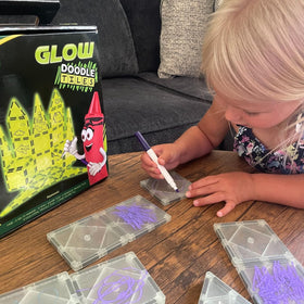 CreateOn Crayola Glow Doodle Magnetic Tiles unique characters tiles inspire storytelling and role play