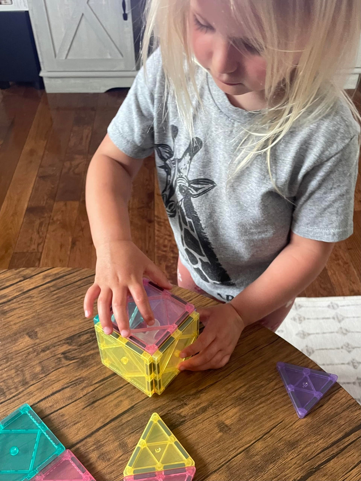 CreateOn Crayola Magnetic Tiles pastel color shapes encourage pattern building and color recognition