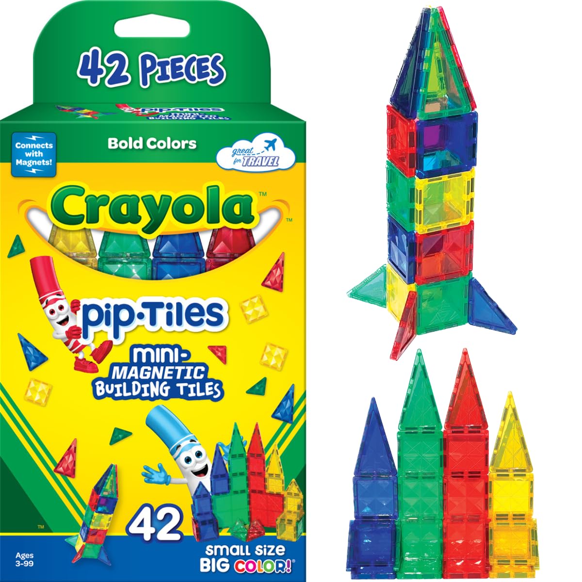 CreateOn Crayola Mini Magnetic Tiles castle-tiles showcase durable magnetic play for imaginative building