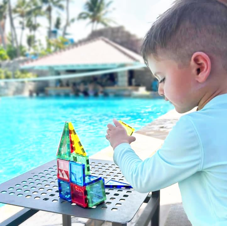 CreateOn Crayola Mini Magnetic Tiles use-friendly design supports little hands during early STEM play